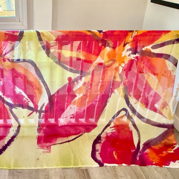 RARE Franco Ferrari Silk Shawl hand painted by Luparia Lab - Picture 8 of 12